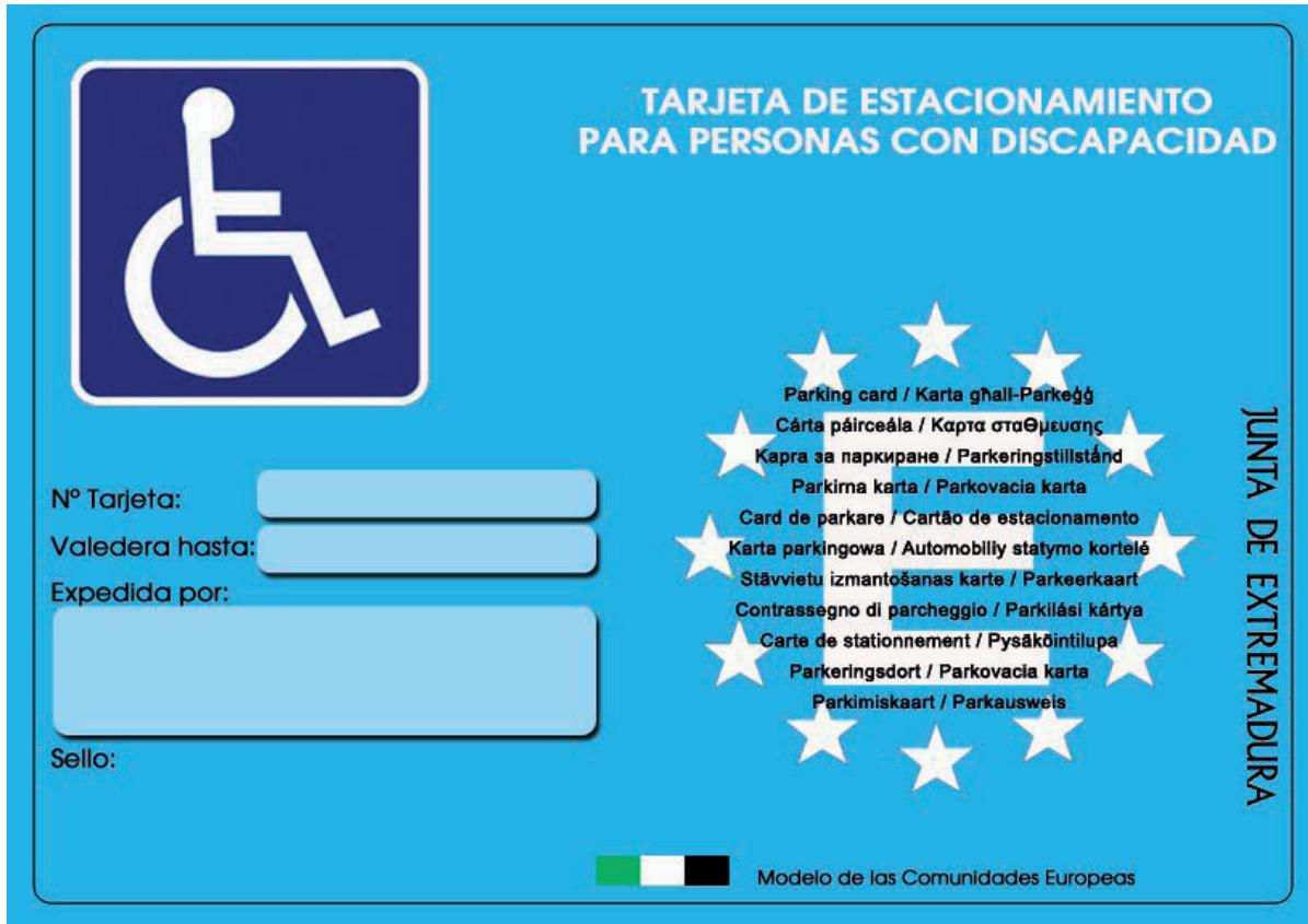 Anverso de tarjeta de tarjeta de estacionamiento para transporte colectivo