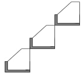 Sección vertical de terraza con barandilla abierta