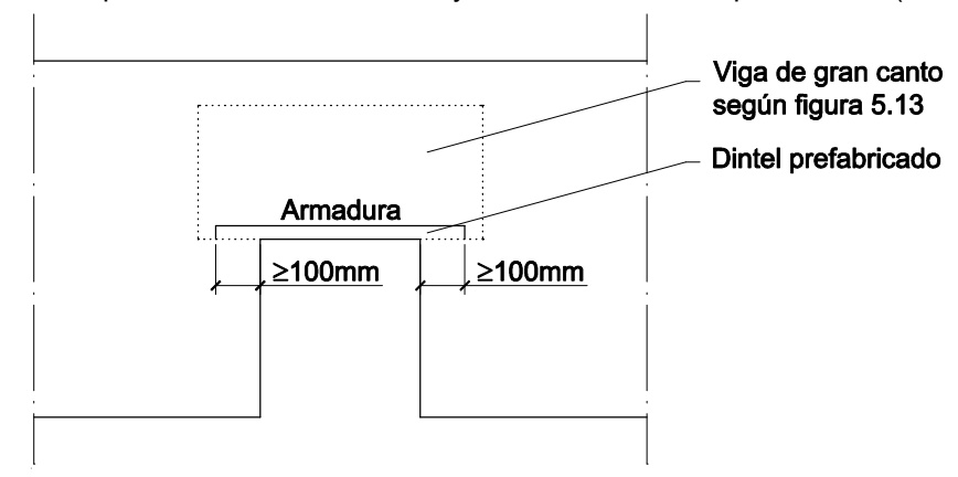 Viga de gran canto con dintel compuesto