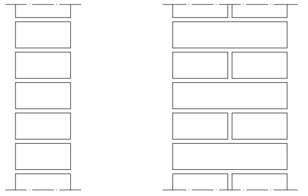 Ejemplos de secciones de muros de una hoja