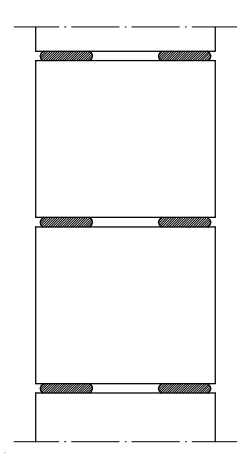 Ejemplo de sección de muro de tendeles huecos
