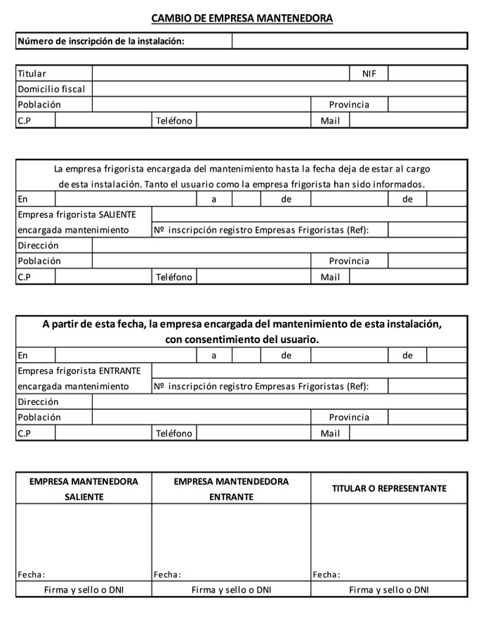 CAMBIO DE EMPRESA MANTENEDORA