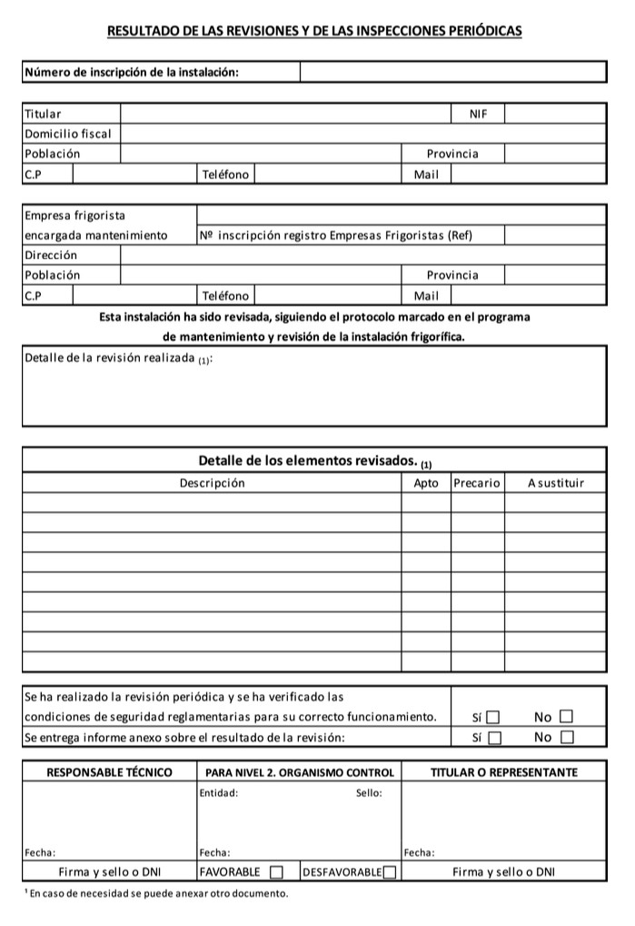 RESULTADO DE LAS REVISIONES Y DE LAS INSPECCIONES PERIÓDICAS