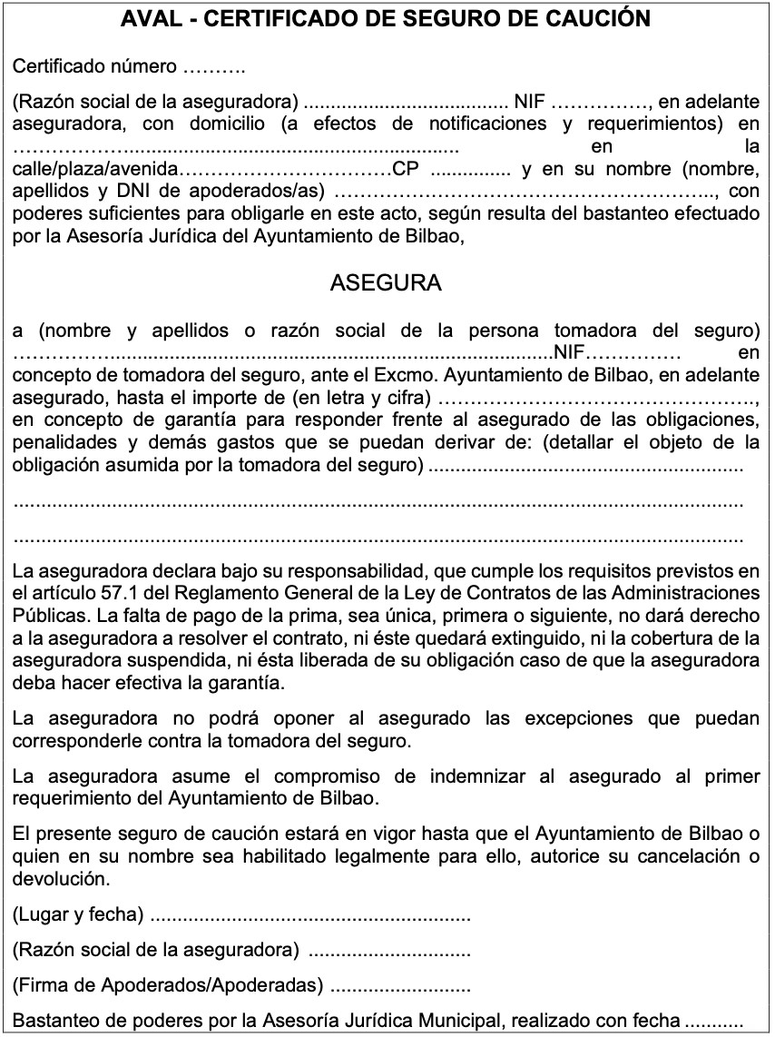 Ficha Aval Certificado de Seguro de Caución