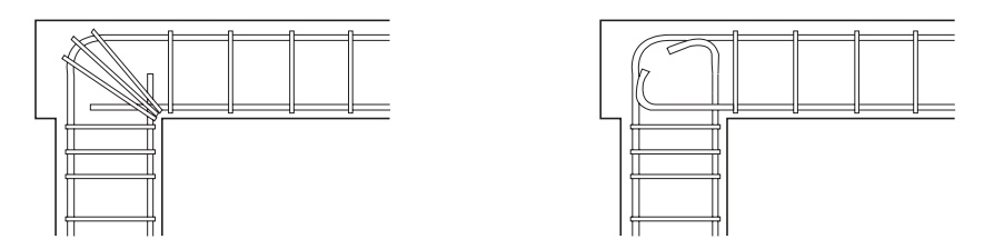 Inversión de momentos en nudos extremos de última planta