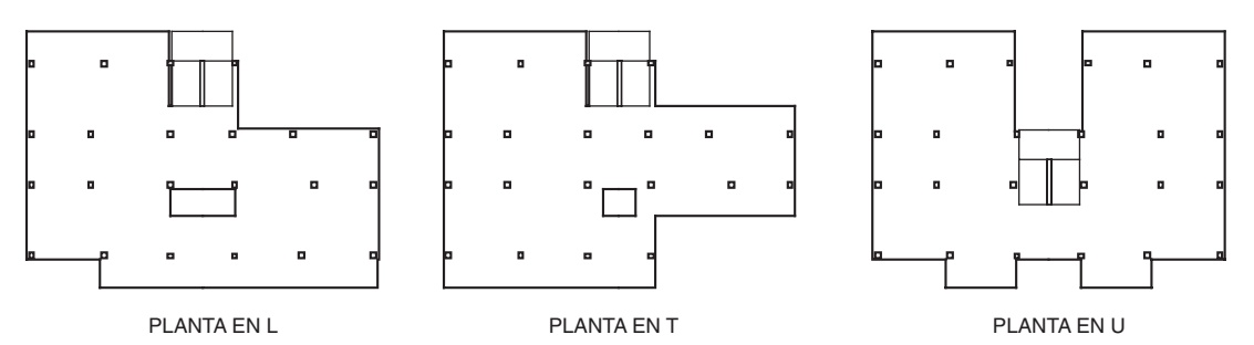 Plantas en «L», «T», «U»