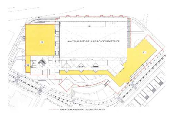 Área de movimiento de la edificación Las Arenas