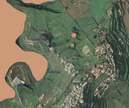 Vista aérea de localización de Barranco de Tenoya