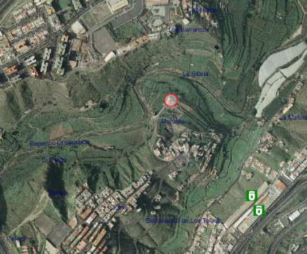 Vista aérea de localización de Barranco del Guiniguada-Morueto